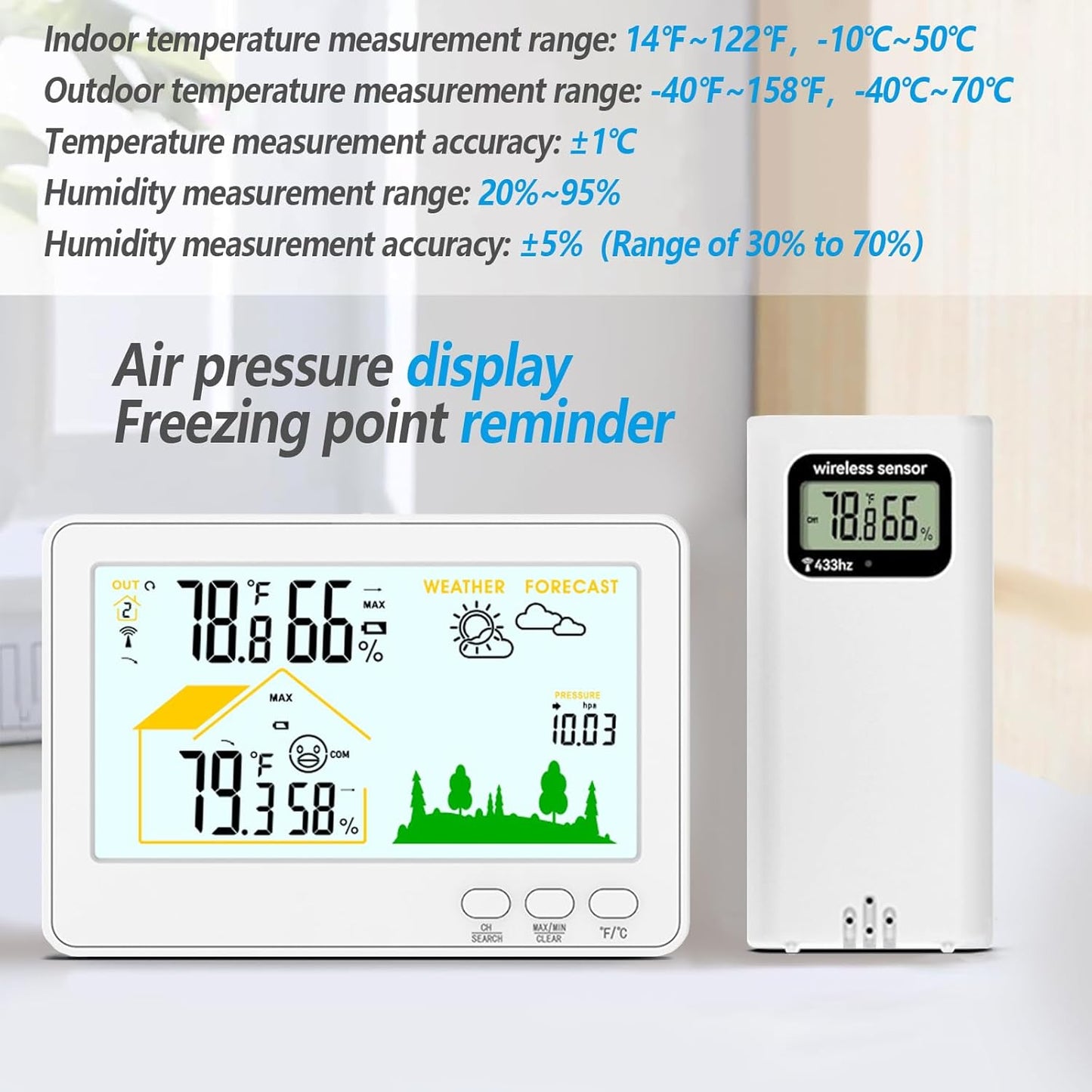 Timloon Wireless Weather Station Thermometer Hygrometer Outdoor Indoor DEMO
