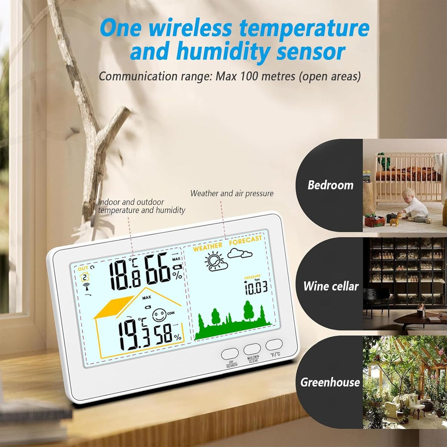 Timloon Wireless Weather Station Thermometer Hygrometer Outdoor Indoor DEMO