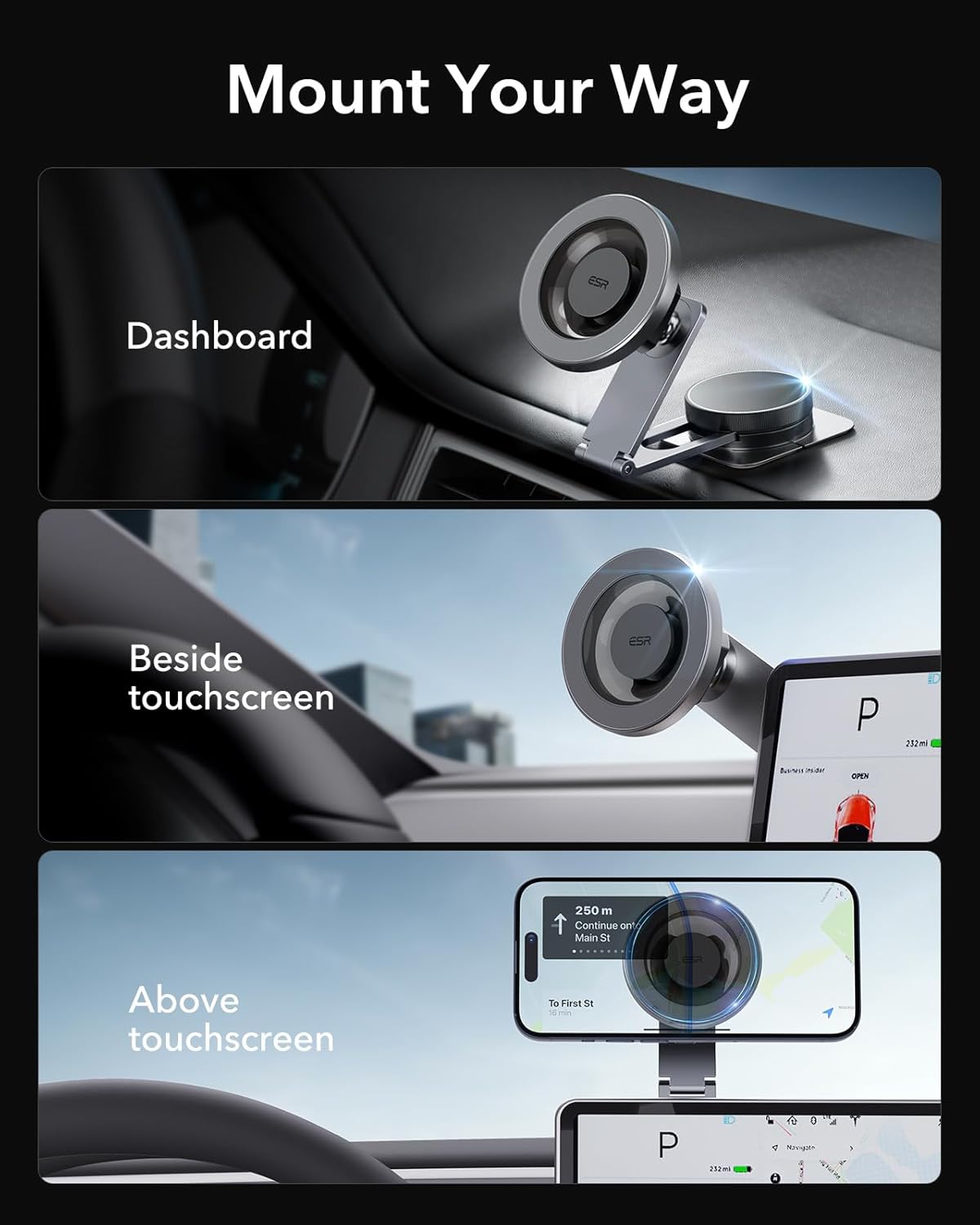 ESR Magnetic Dash-Mounted Holders Dashboard Car Mount Holder for Tesla NEW