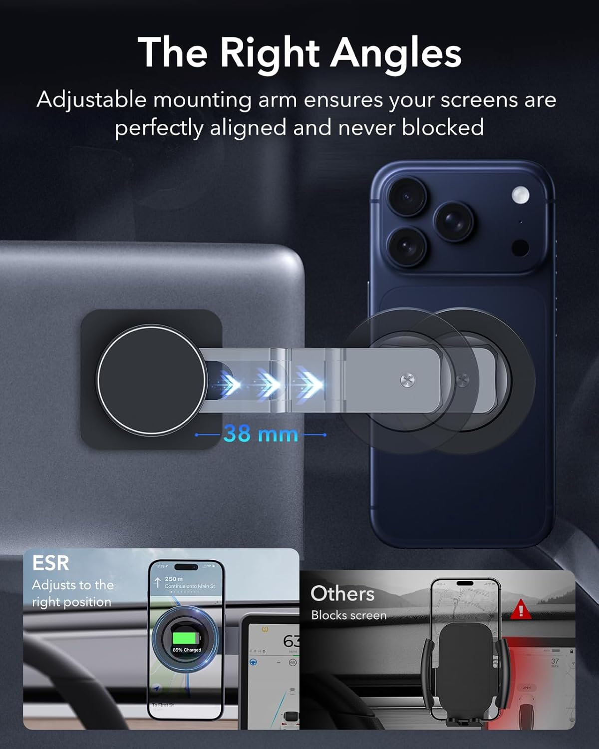ESR Magnetic Dash-Mounted Holders Dashboard Car Mount Holder for Tesla NEW