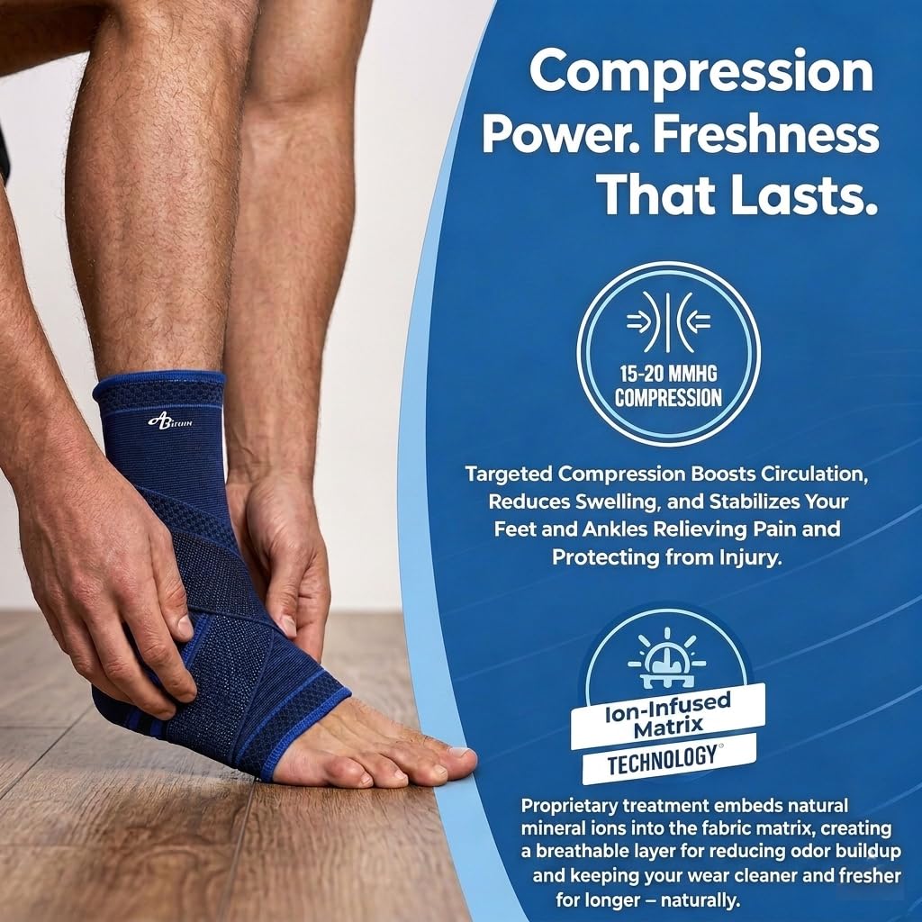 ABIRAM Ankle Brace Compression Wrap Sleeve Nylon Support for Large Ankles DEMO