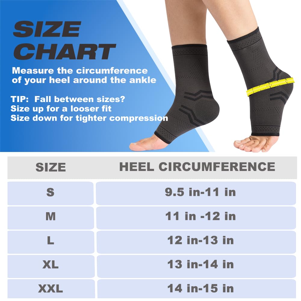 ABIRAM Ankle Brace Compression Wrap Sleeve Nylon Support for Large Ankles DEMO