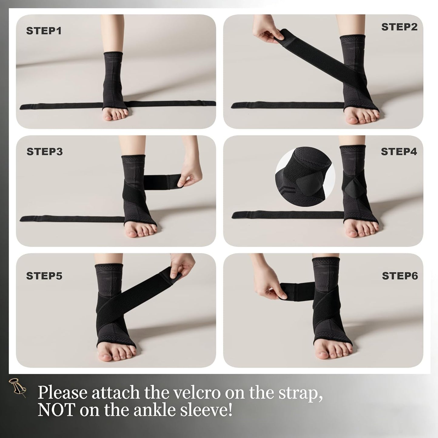 ABIRAM Ankle Brace Compression Wrap Sleeve Nylon Support for Large Ankles DEMO