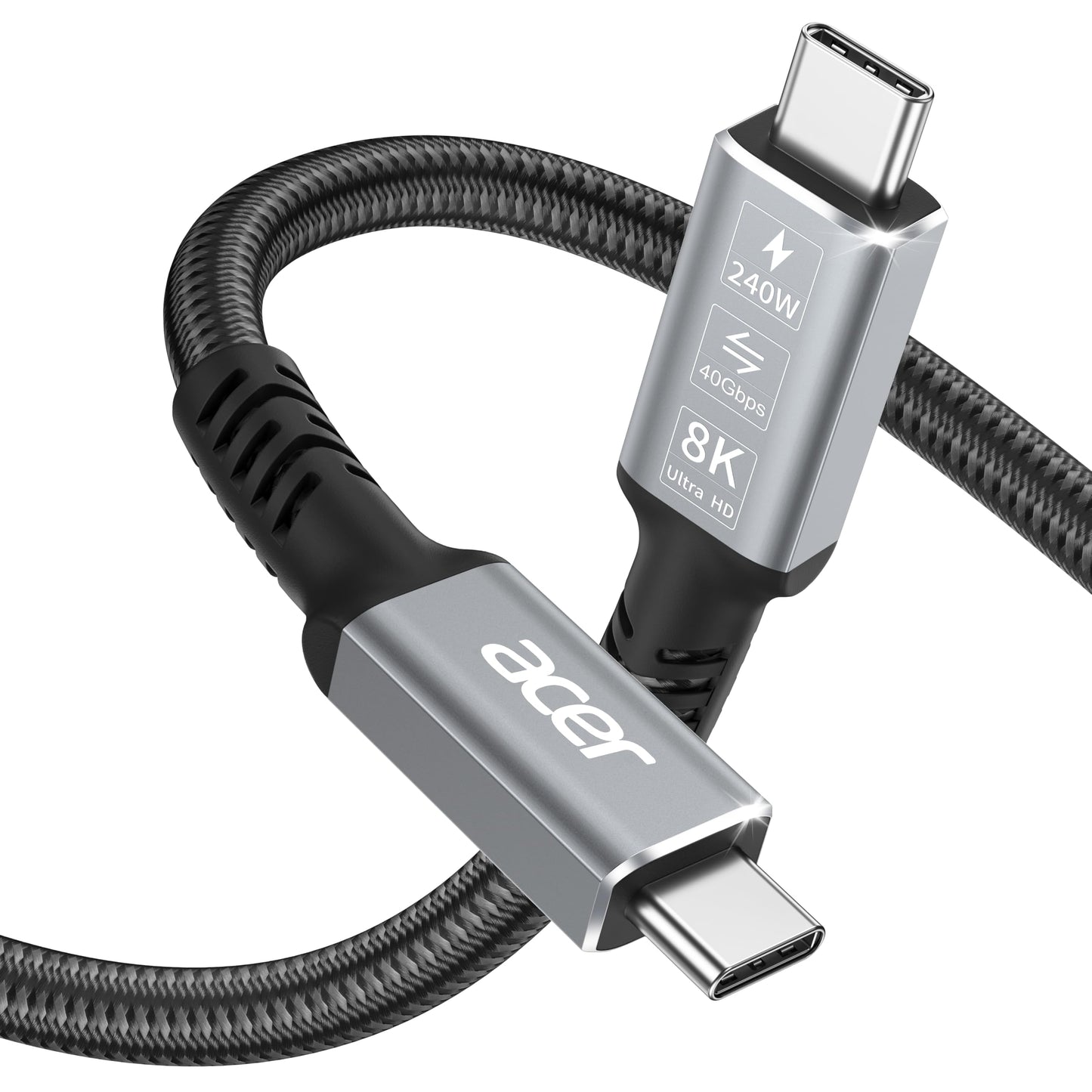 Acer High-Speed USB Cables USB-C Cable: 8K@60Hz, 40Gbps, 240W Charging, DEMO