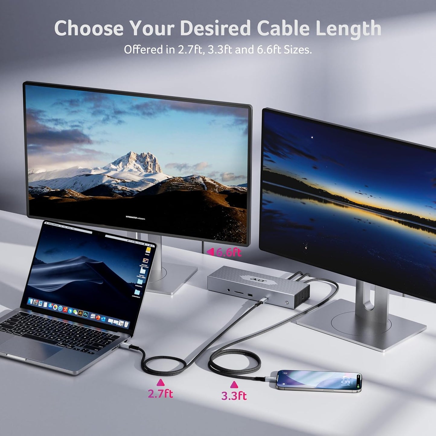 Acer High-Speed USB Cables USB-C Cable: 8K@60Hz, 40Gbps, 240W Charging, DEMO