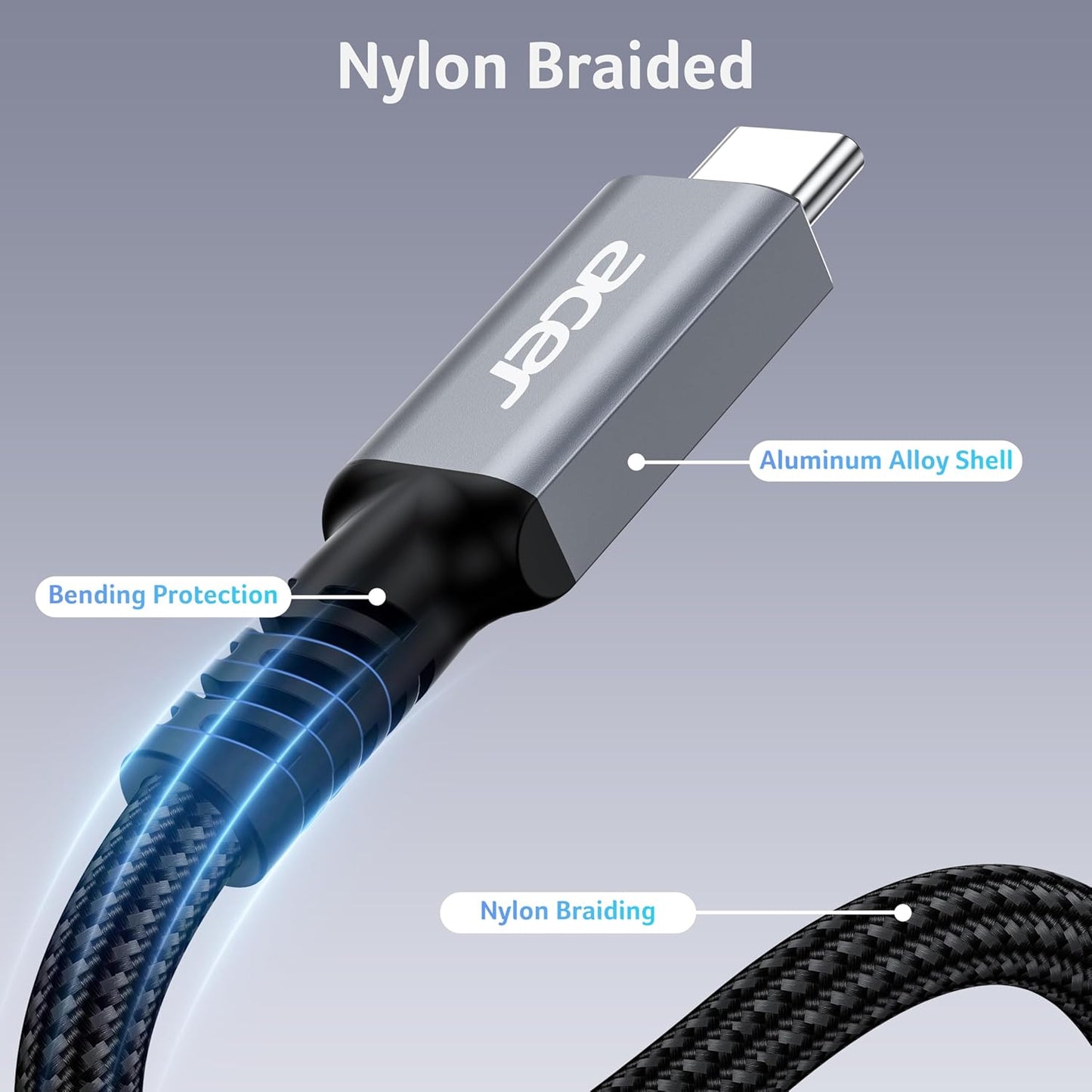 Acer High-Speed USB Cables USB-C Cable: 8K@60Hz, 40Gbps, 240W Charging, DEMO