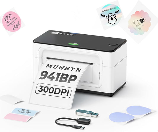 MUNBYN Thermal Electronics Label Printer 300 x DPI for Shipping Packages, DEMO