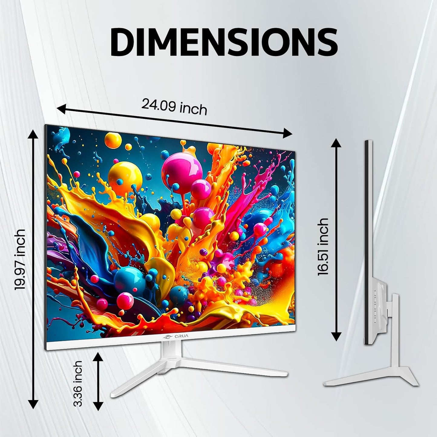 CRUA 4K Monitors IPS Monitor 3840x2560 120% sRGB HDR FreeSync G-Sync Dark NEW