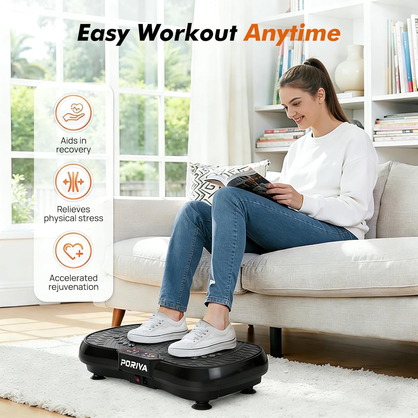 PORIYA Vibration Platform Machine 150-180kg 99 Speed Levels Remote Control DEMO