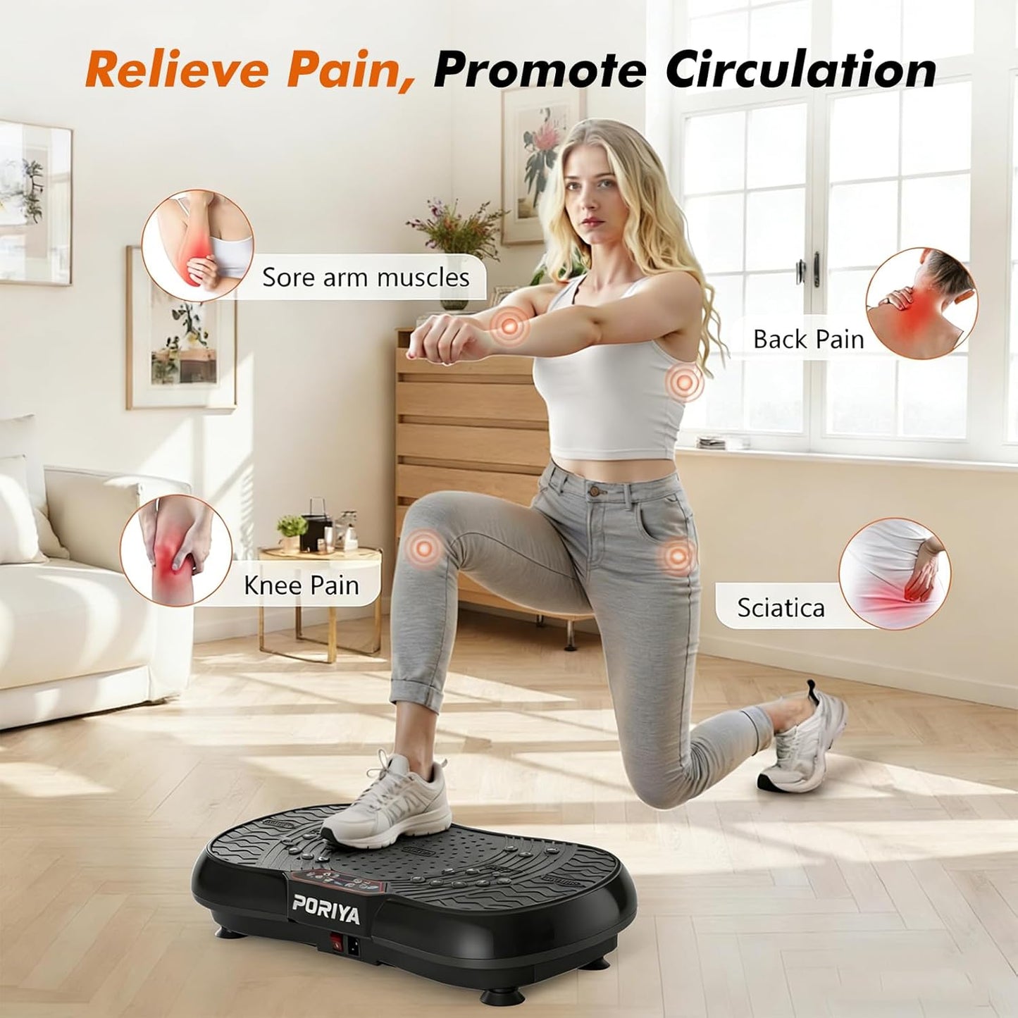 PORIYA Vibration Platform Machine 150-180kg 99 Speed Levels Remote Control DEMO