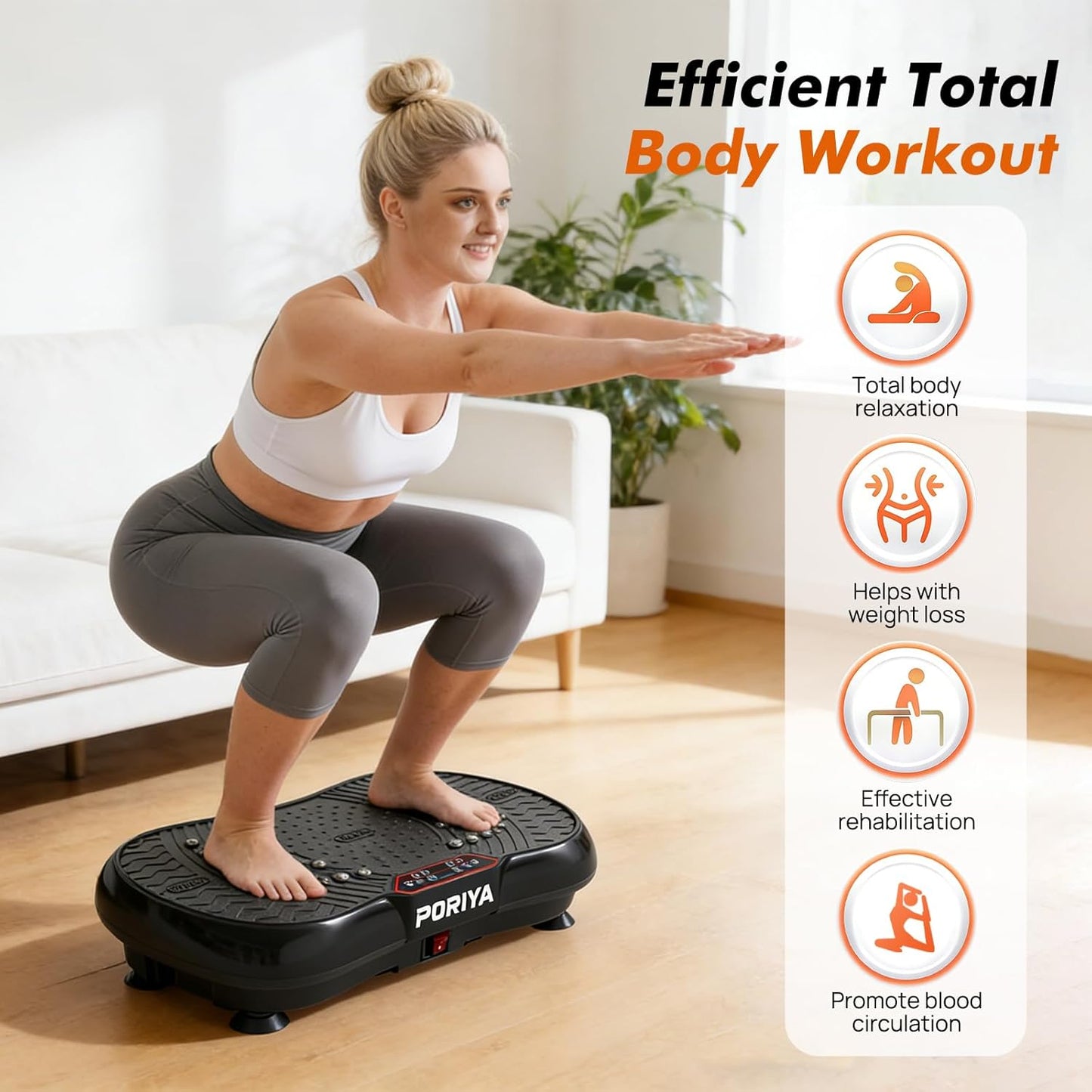 PORIYA Vibration Platform Machine 150-180kg 99 Speed Levels Remote Control DEMO