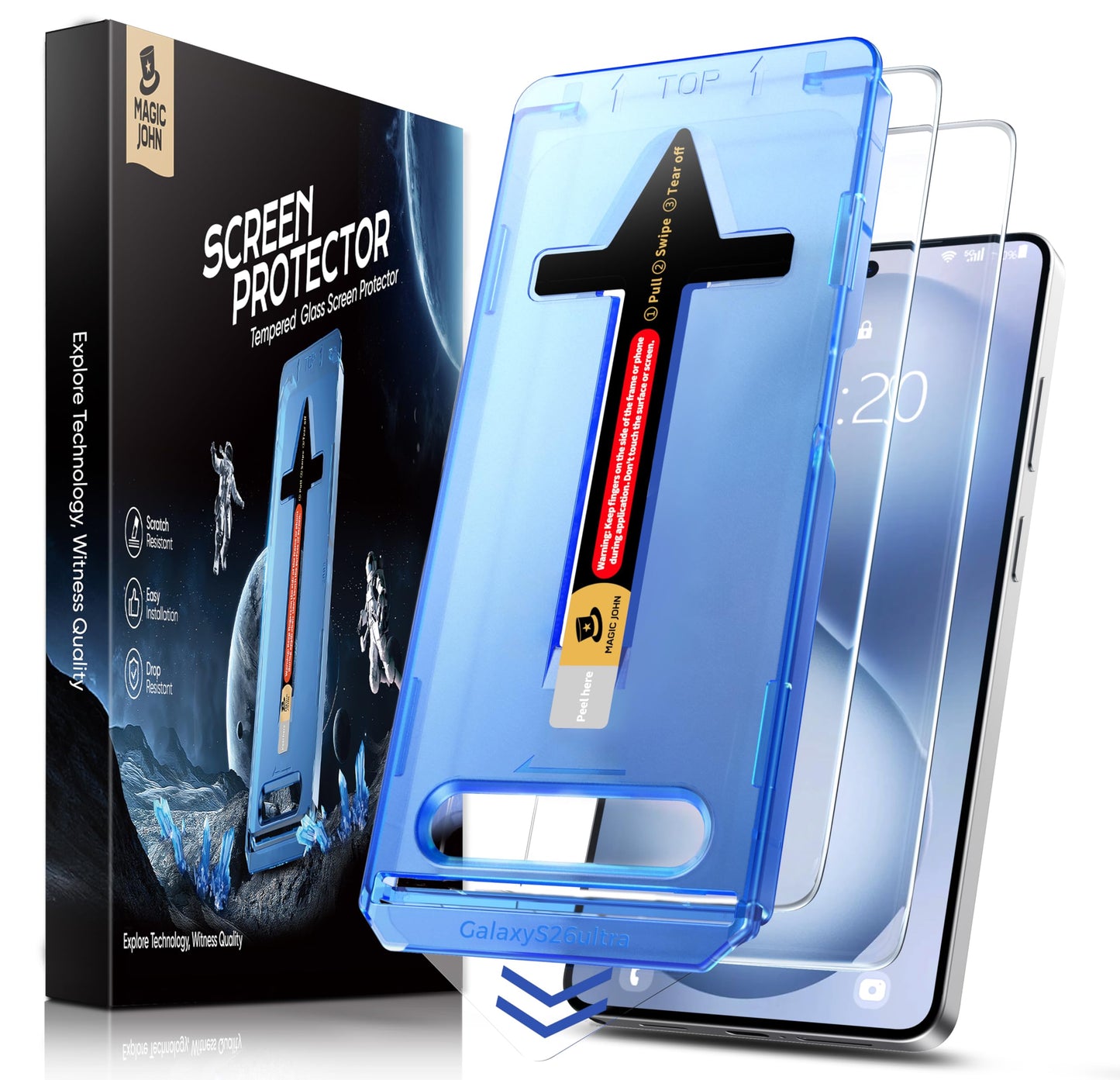 MAGIC JOHN Tempered Glass Screen Protector for Samsung Galaxy S26 Ultra NEW