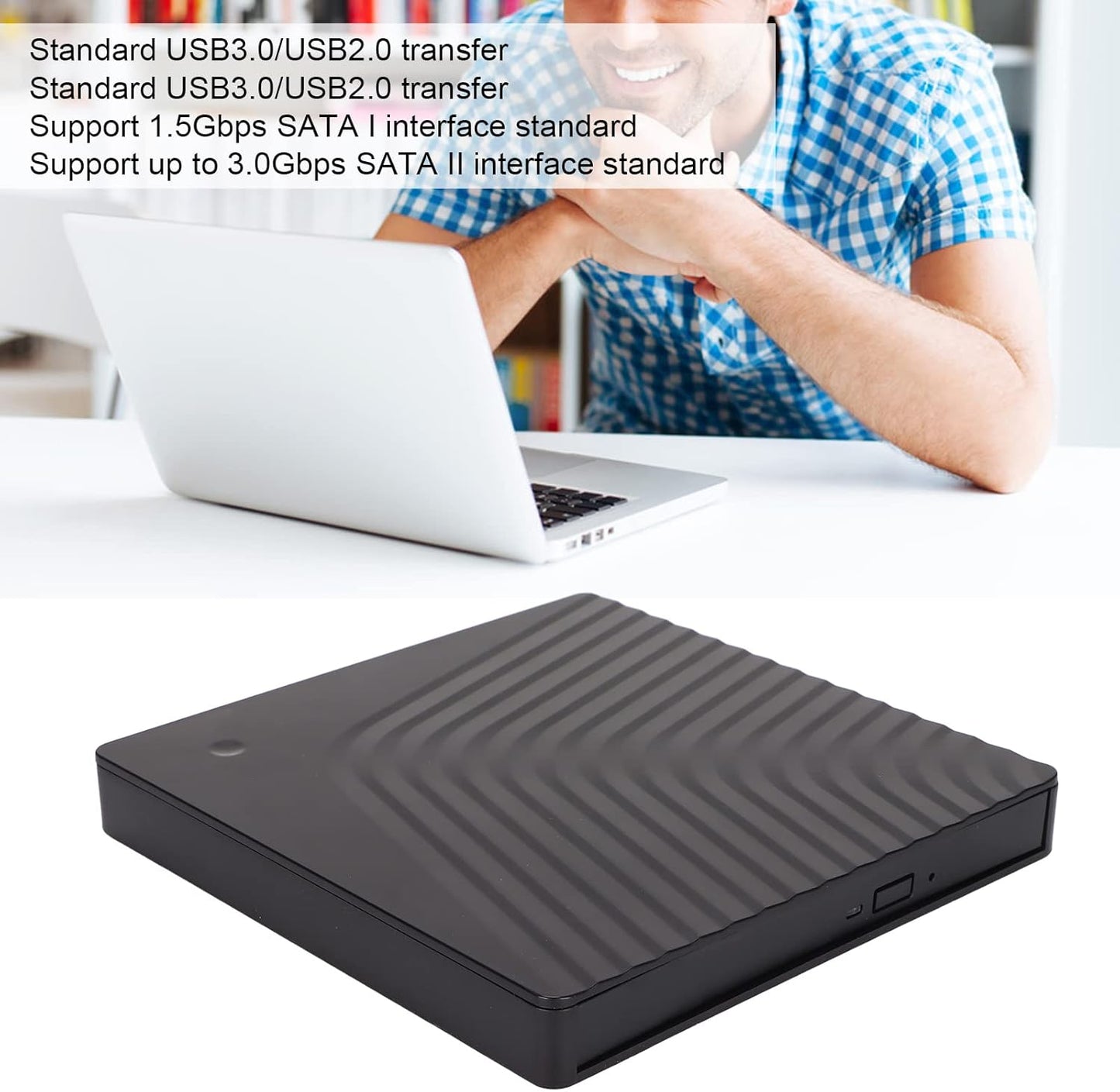 TIKATARER Portable Enclosures External CD DVD Optical Player Drive USB 3.0 NEW