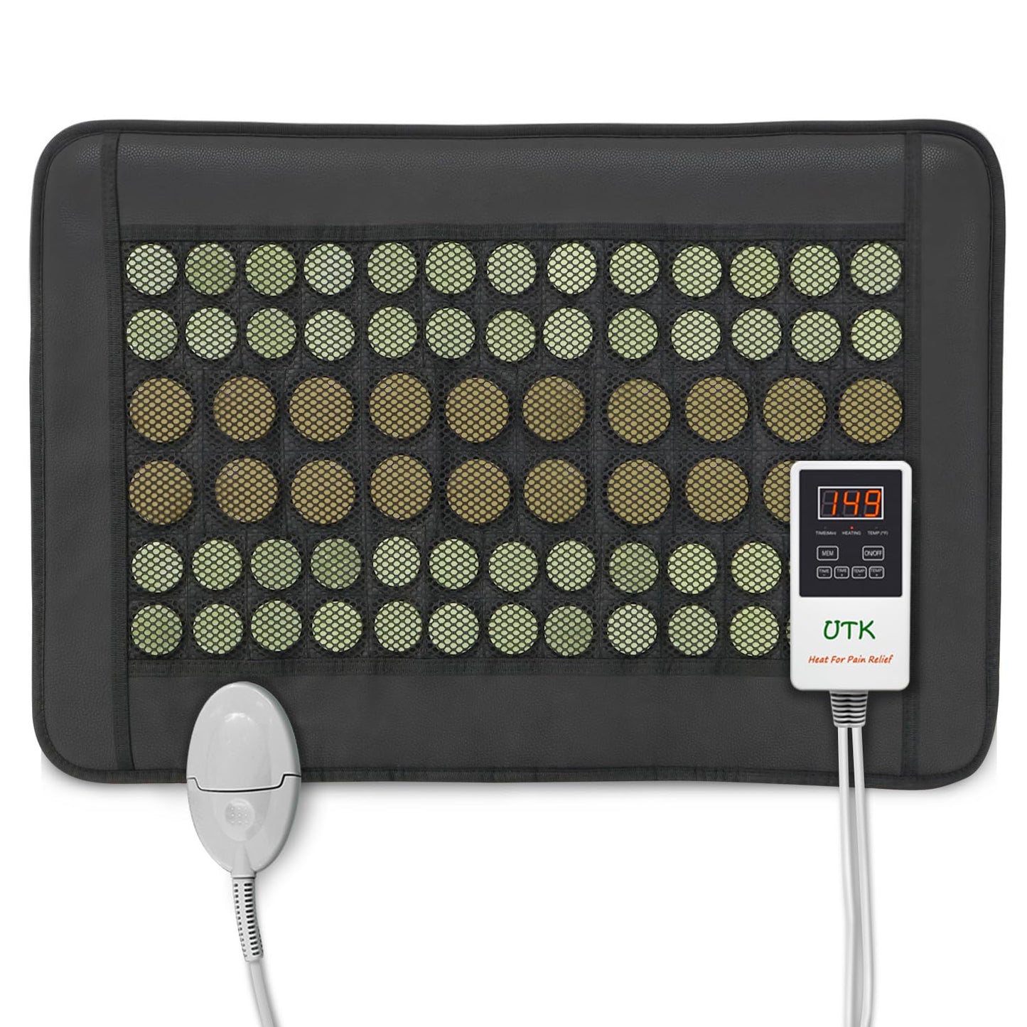 UTK Heating Pad for Back Pain Relief Far Infrared Relaxation Black Brown NEW