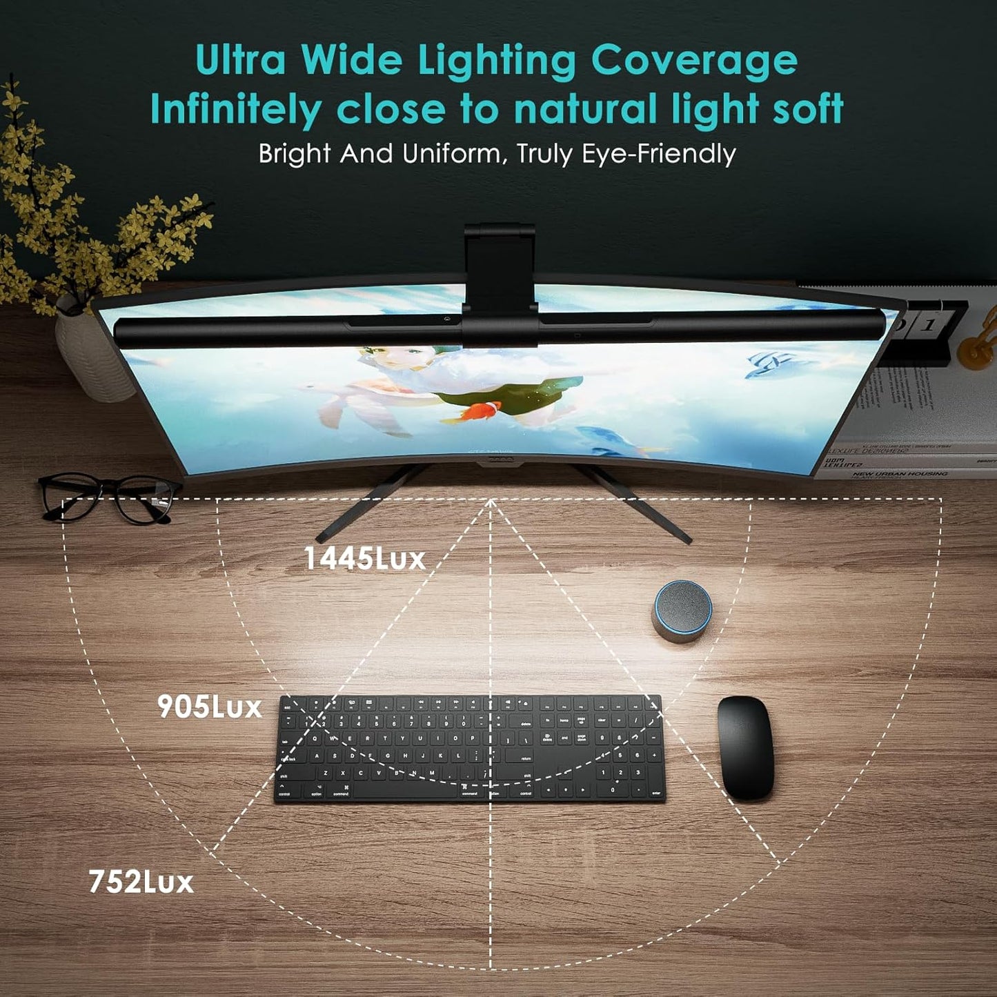 Quntis Monitor Light Bar PRO+ with Remote Control Eye-Care Desk Lamp NEW