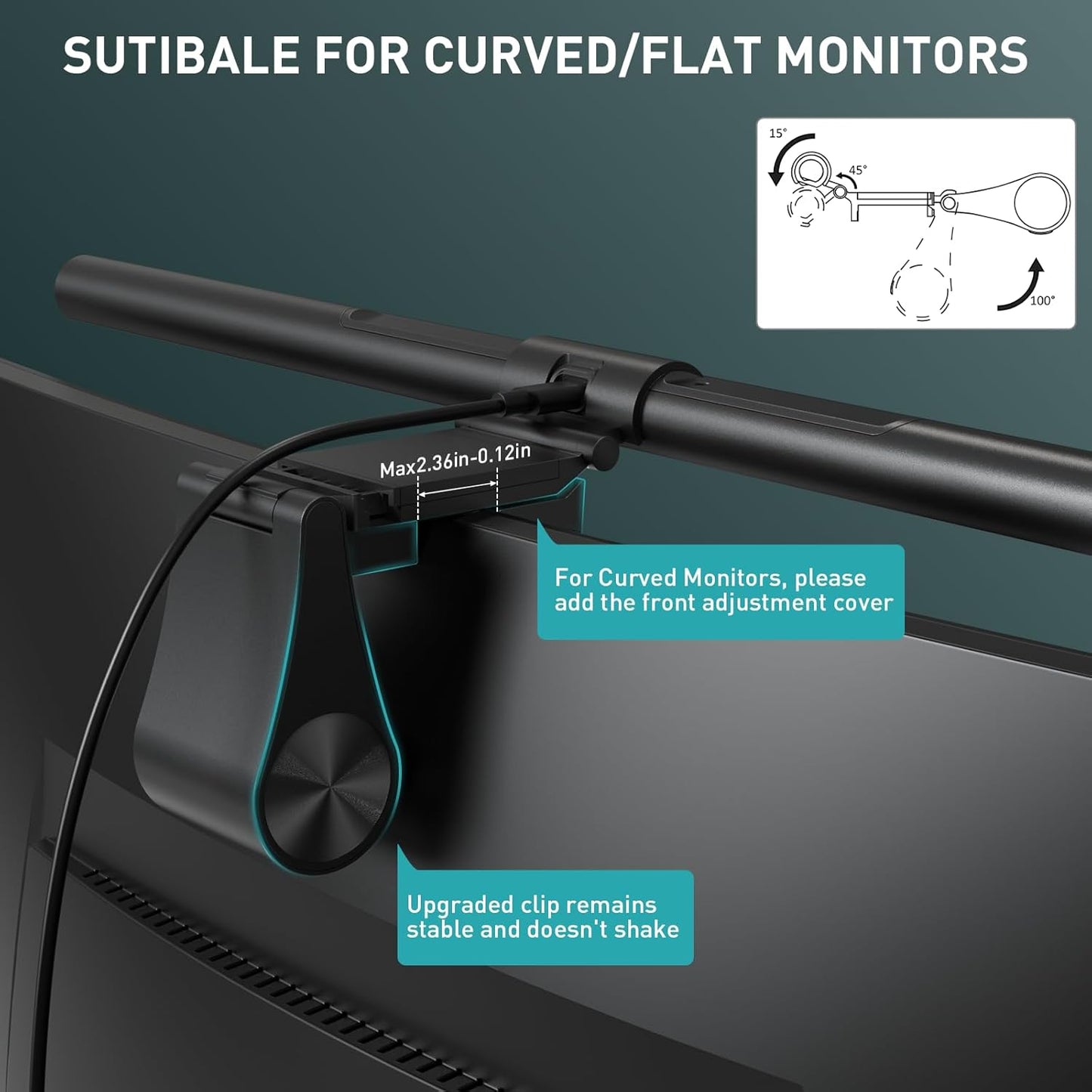 Quntis Monitor Light Bar PRO+ with Remote Control Eye-Care Desk Lamp NEW