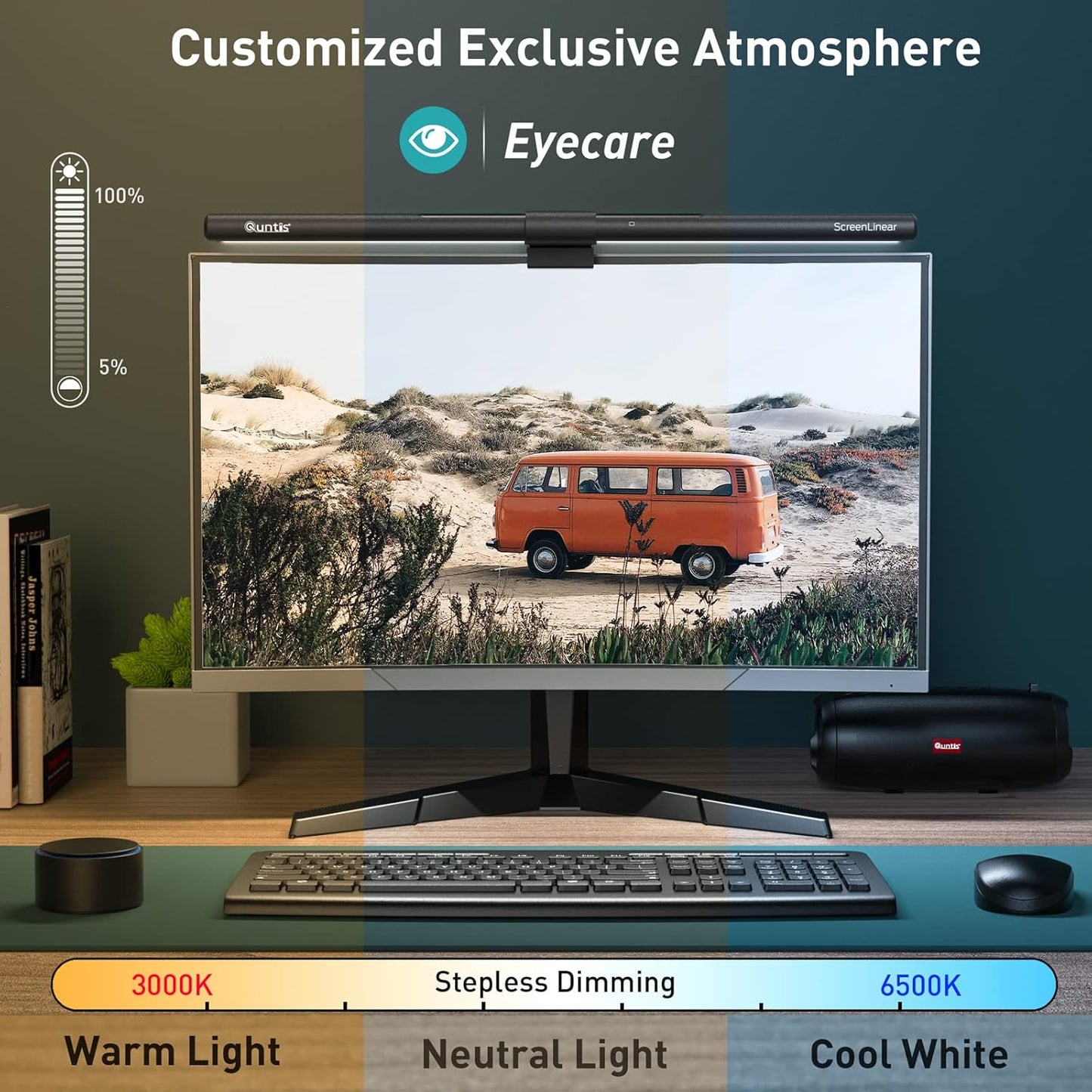 Quntis Monitor Light Bar PRO+ with Remote Control Eye-Care Desk Lamp NEW