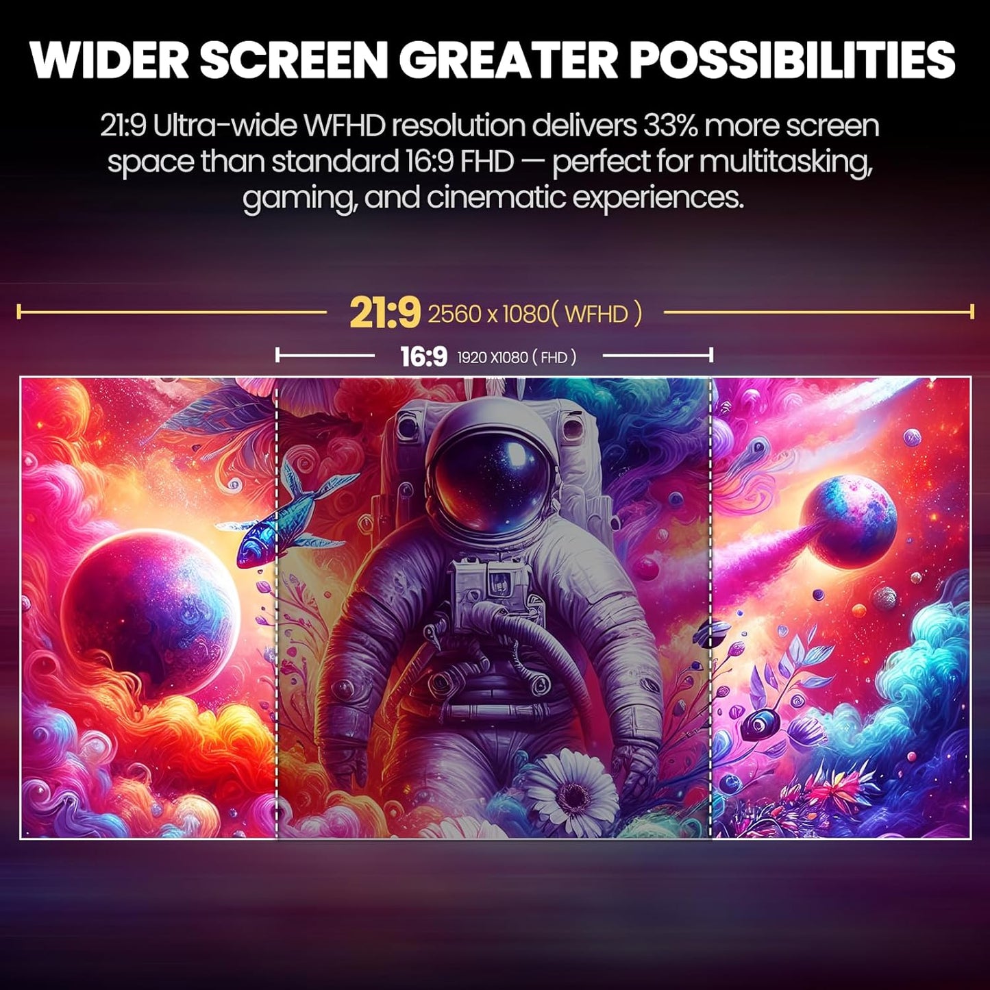 CRUA Ultrawide Monitors 21:9 WFHD 2560x1080 IPS 120Hz White Gaming Monitor DEMO