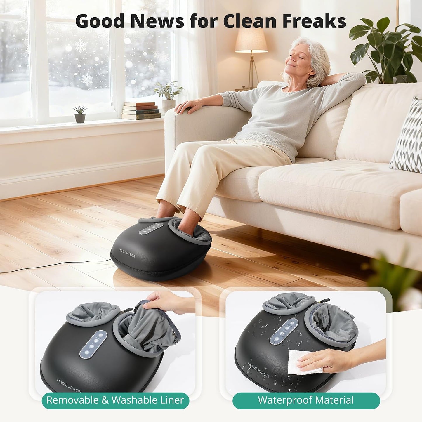 Medcursor Electric Foot Spa Massager with Heat, Deep Kneading & Relaxing DEMO