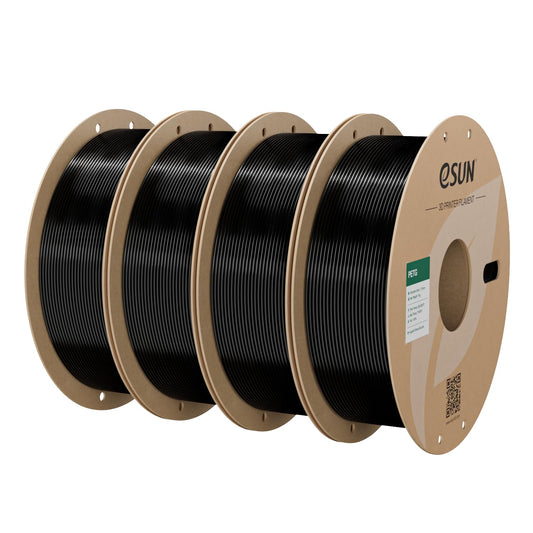 eSUN PETG 3D Printer Filament Black High Toughness 1KG Spool 4-Pack Bundle NEW