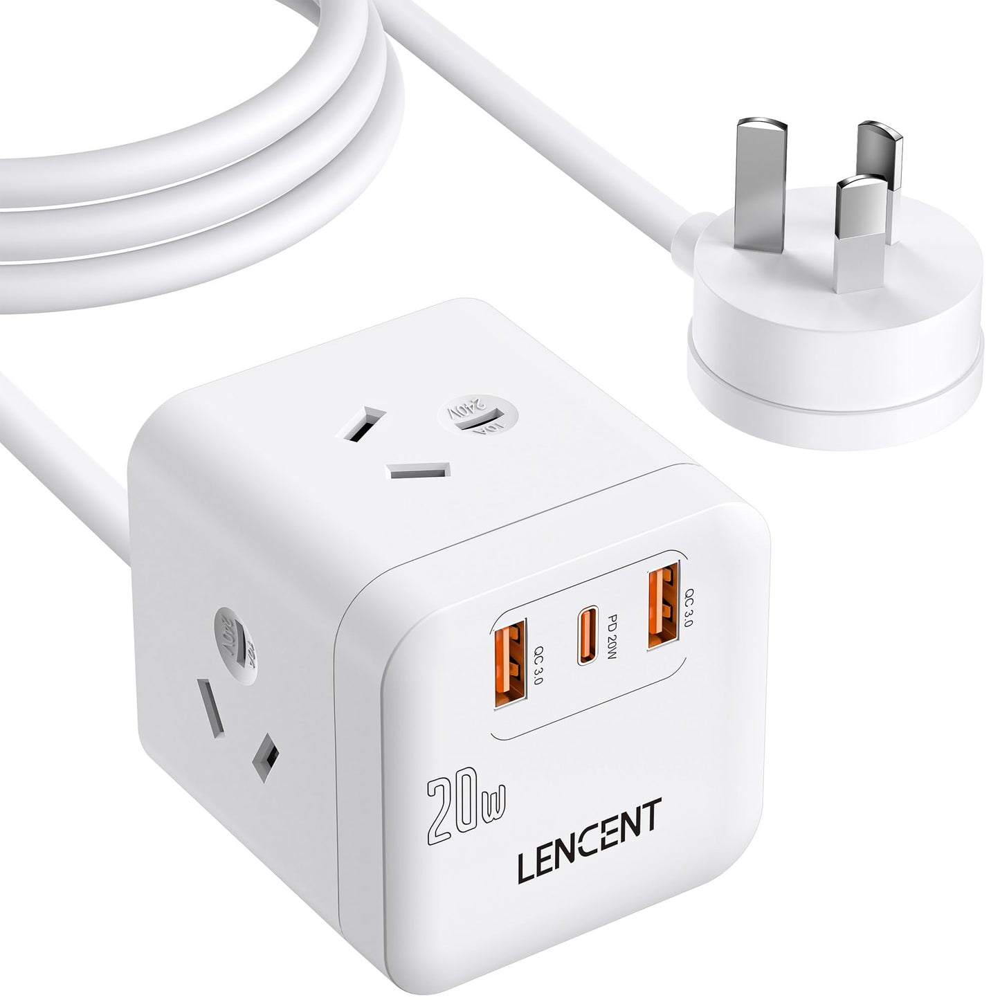 LENCENT Power Surge Protectors Board with USB PD 20W Fast Charging Outlet DEMO