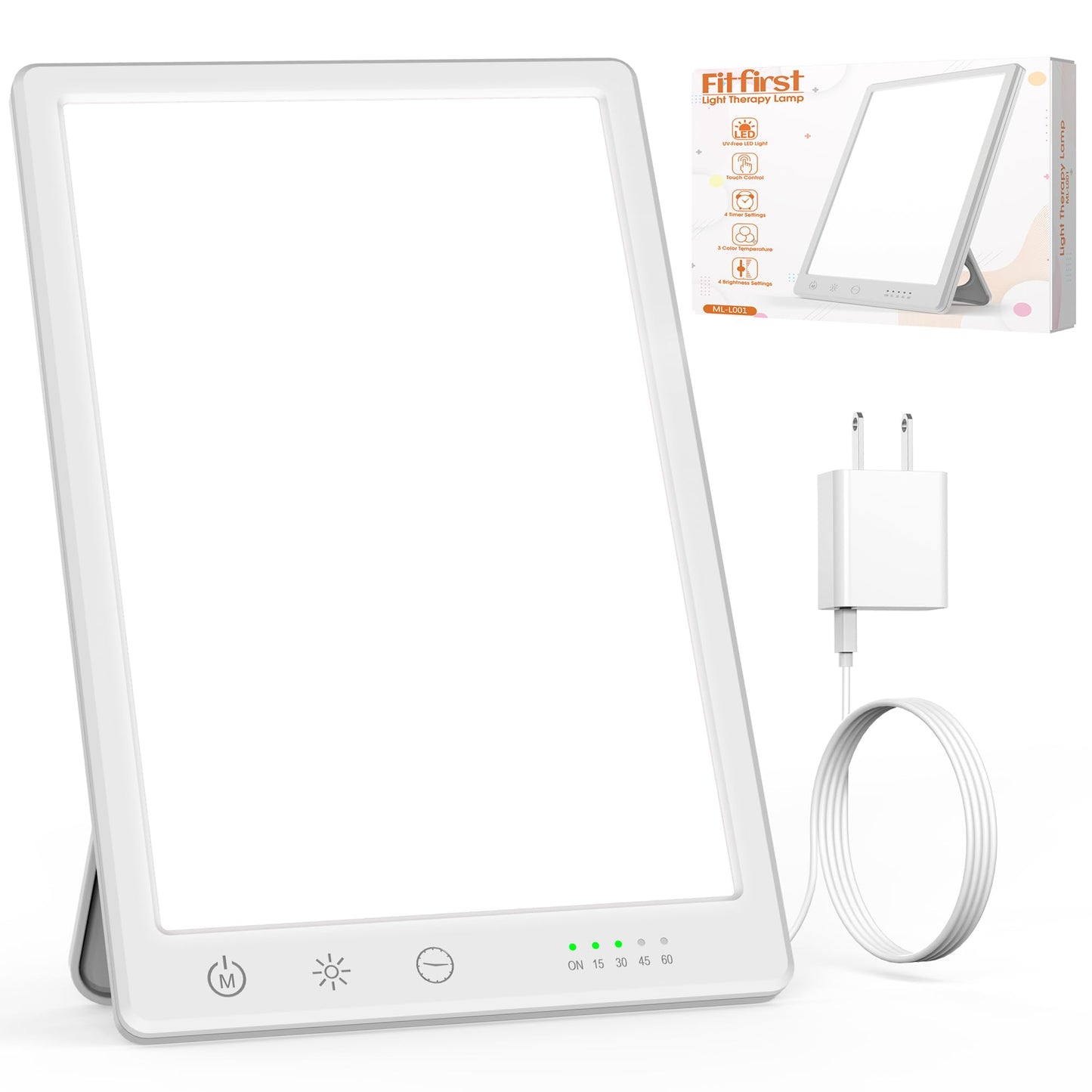 Fitfirst Light Therapy Lamp Portable 10000 Lux UV-Free Full Spectrum LED DEMO