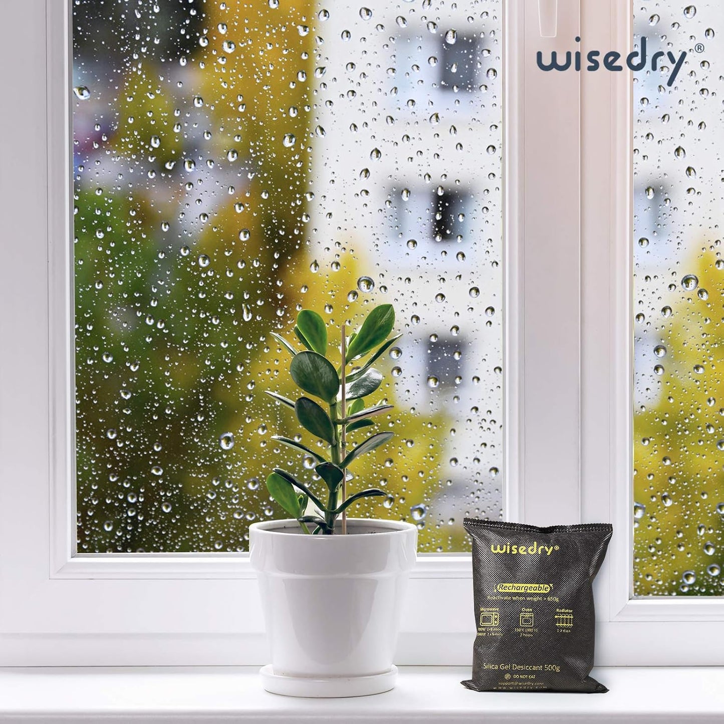 wisedry Rechargeable 500g Silica Gel Car Dehumidifier Pack, 9-Pack, Black DEMO