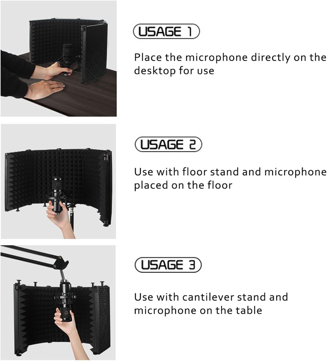 YDuupxe Foldable 5-Panel Acoustic Absorbing Soundproof Desk Partition DEMO