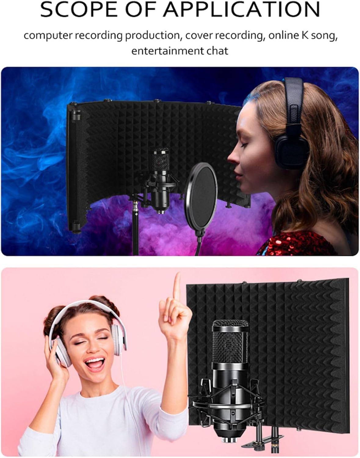 YDuupxe Foldable 5-Panel Acoustic Absorbing Soundproof Desk Partition DEMO
