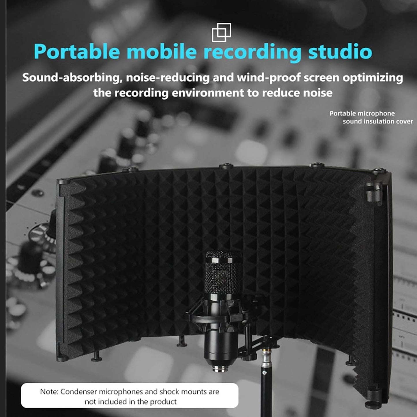 YDuupxe Foldable 5-Panel Acoustic Absorbing Soundproof Desk Partition DEMO
