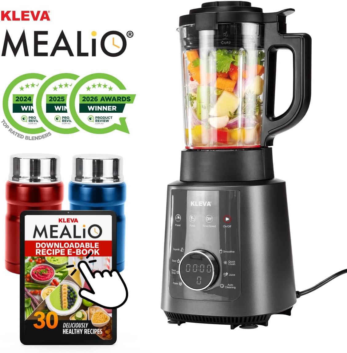 Kleva Range Jug Blenders Mealio Blender Hot Cold Soup Maker 8 Presets 1.2L NEW