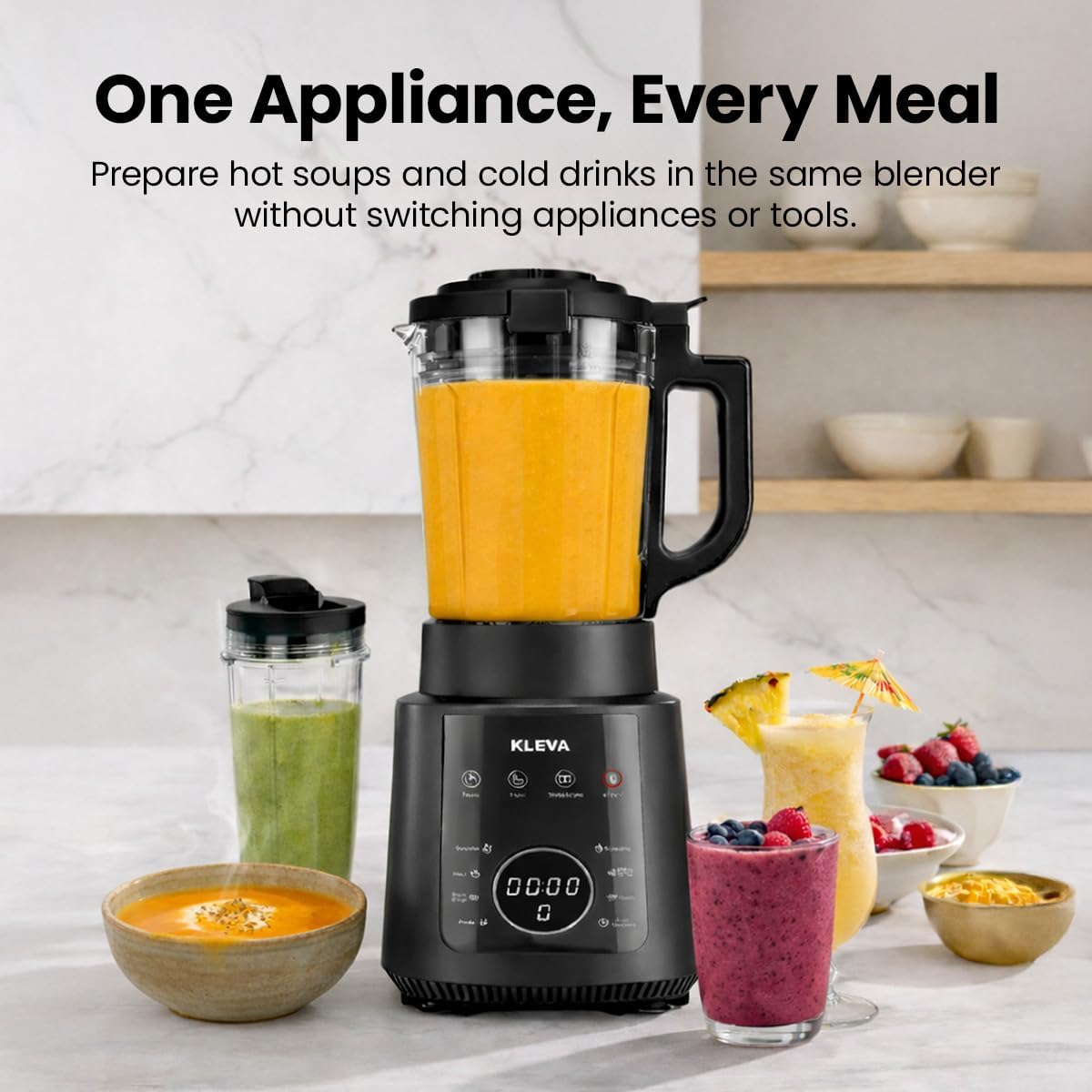 Kleva Range Jug Blenders Mealio Blender Hot Cold Soup Maker 8 Presets 1.2L NEW