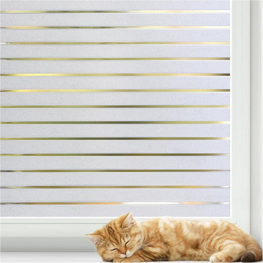 rabbitgoo Window Film Static Cling Decorative Privacy Non-Adhesive 44.5 x DEMO