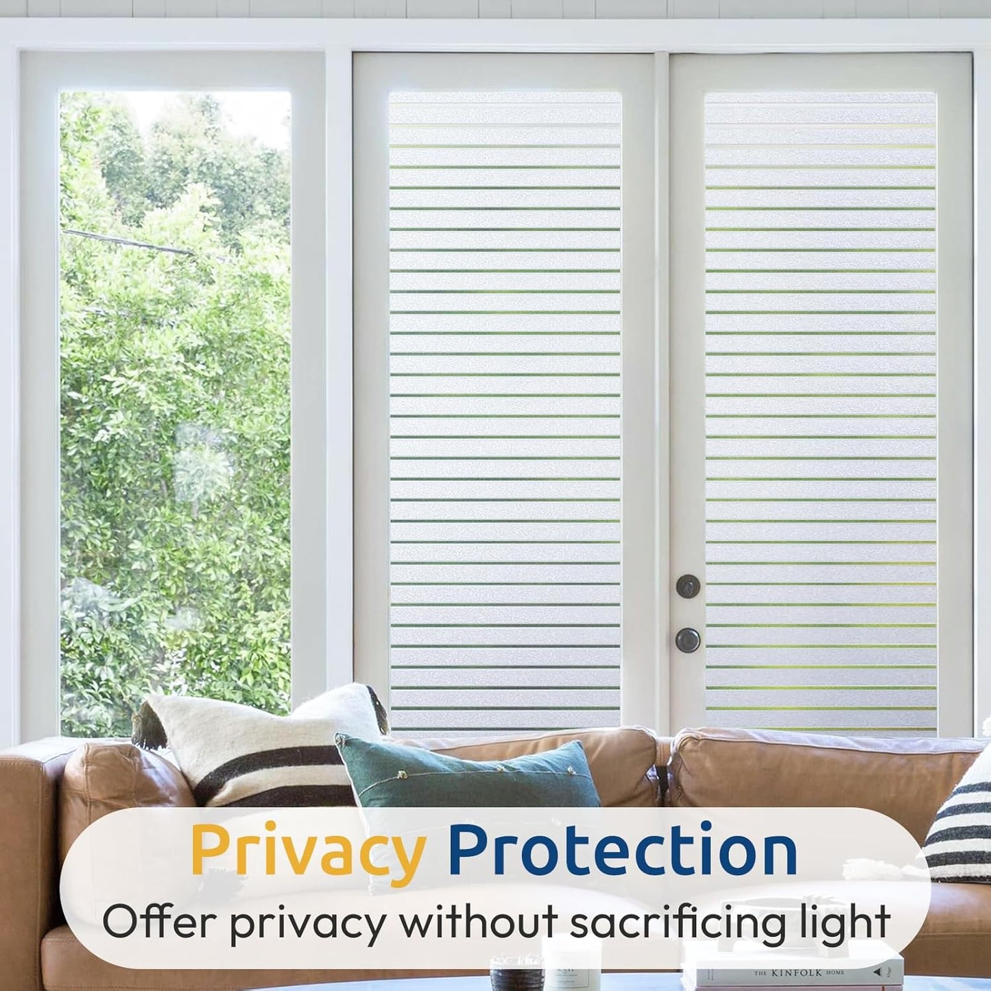 rabbitgoo Window Film Static Cling Decorative Privacy Non-Adhesive 44.5 x DEMO
