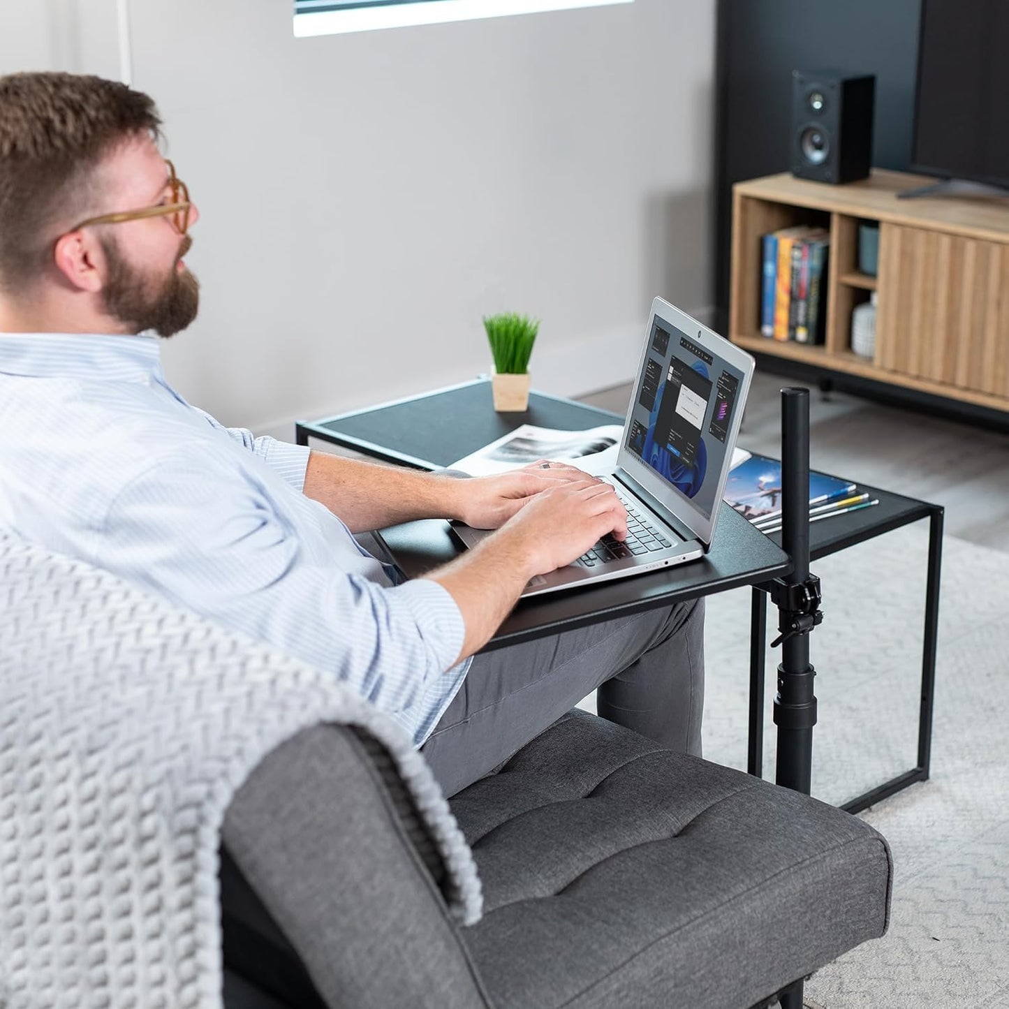 VIVO Portable Computer Workstations Laptop Desk Swivel Table Adjustable DEMO