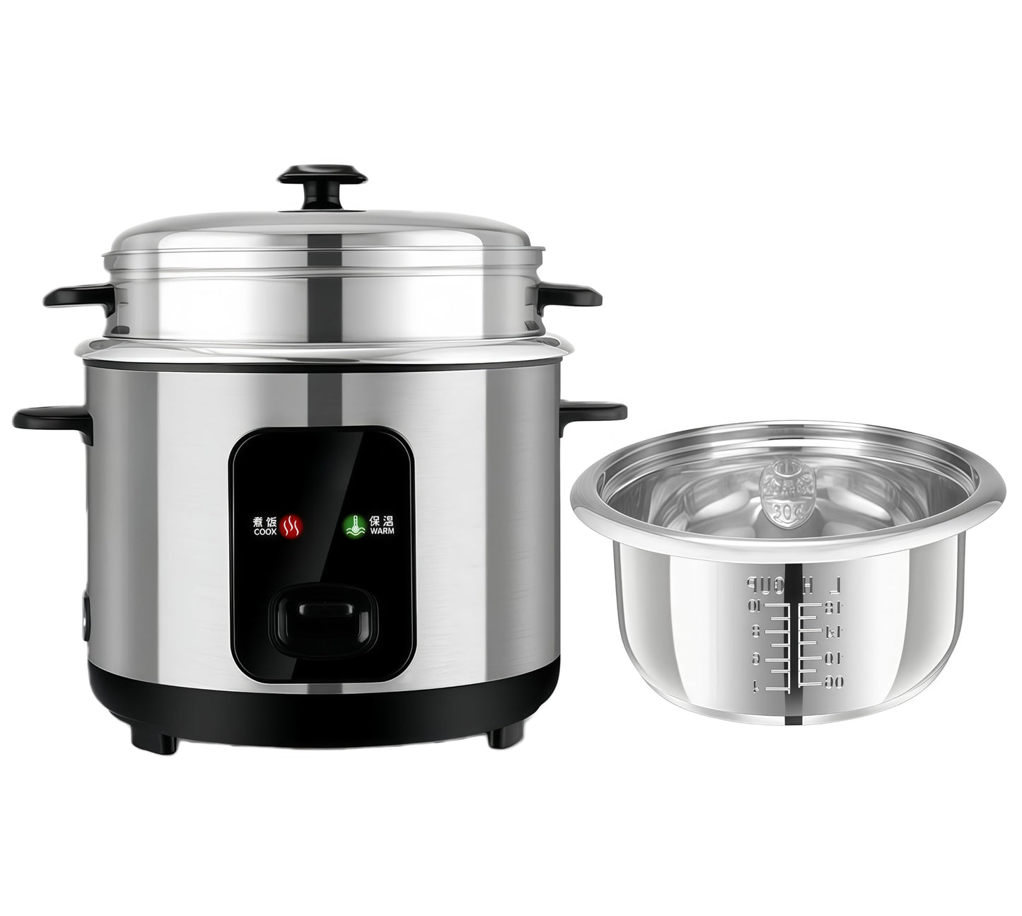 AOBMFNQB Stainless Steel Rice Cooker 2L-6L Capacity Multi-Functional DEMO