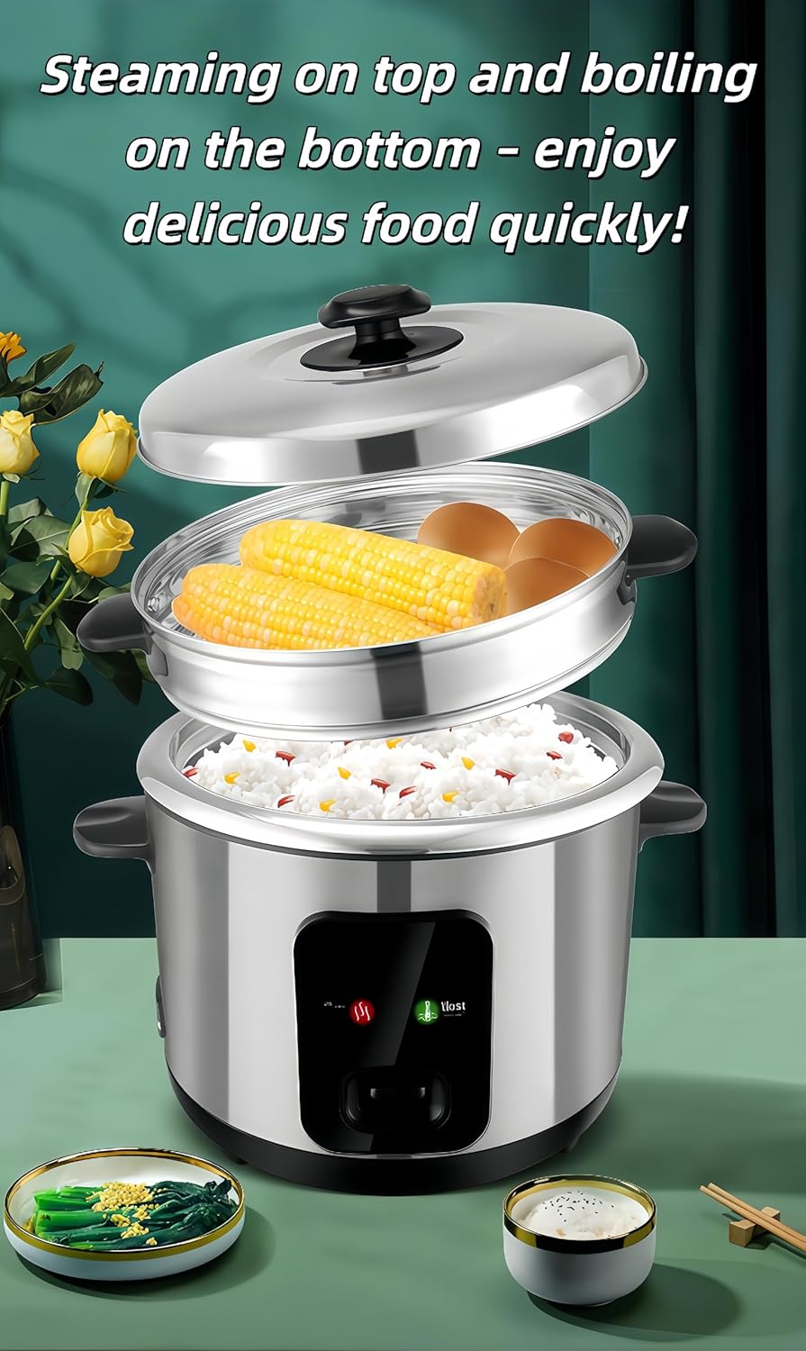 AOBMFNQB Stainless Steel Rice Cooker 2L-6L Capacity Multi-Functional DEMO