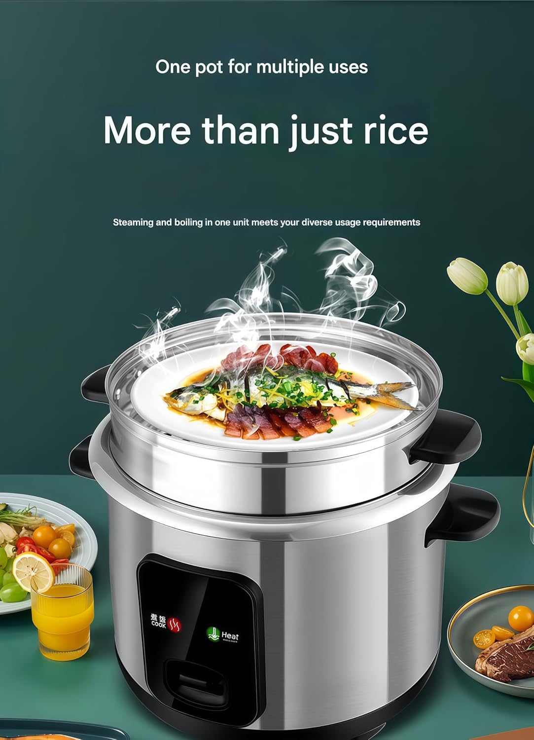 AOBMFNQB Stainless Steel Rice Cooker 2L-6L Capacity Multi-Functional DEMO