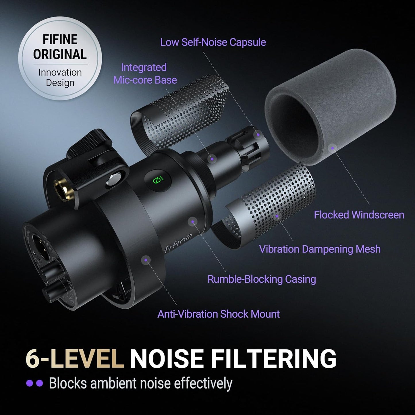 FIFINE Dynamic XLR USB Microphone for Vocal Podcasting, Streaming, and DEMO