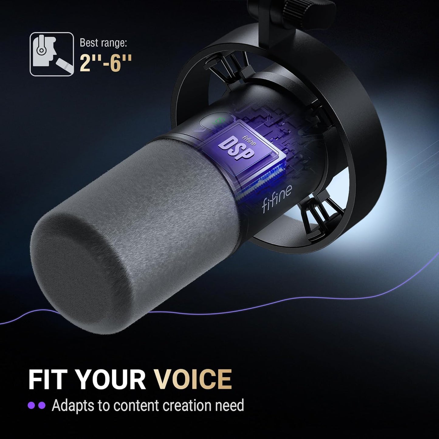 FIFINE Dynamic XLR USB Microphone for Vocal Podcasting, Streaming, and DEMO