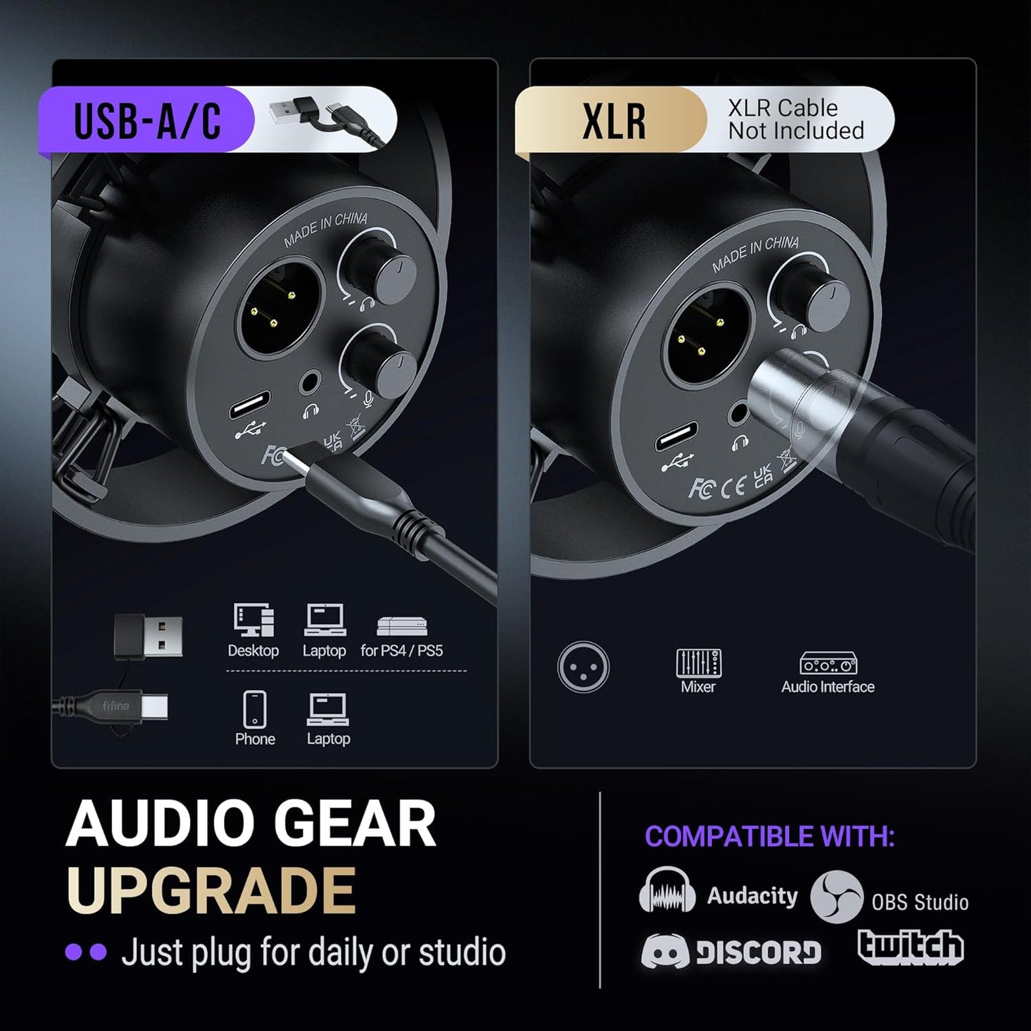 FIFINE Dynamic XLR USB Microphone for Vocal Podcasting, Streaming, and DEMO