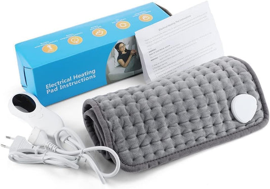 YIGEEGOOD Electric Heating Pad for Therapeutic Pain Relief - Grey Cotton DEMO