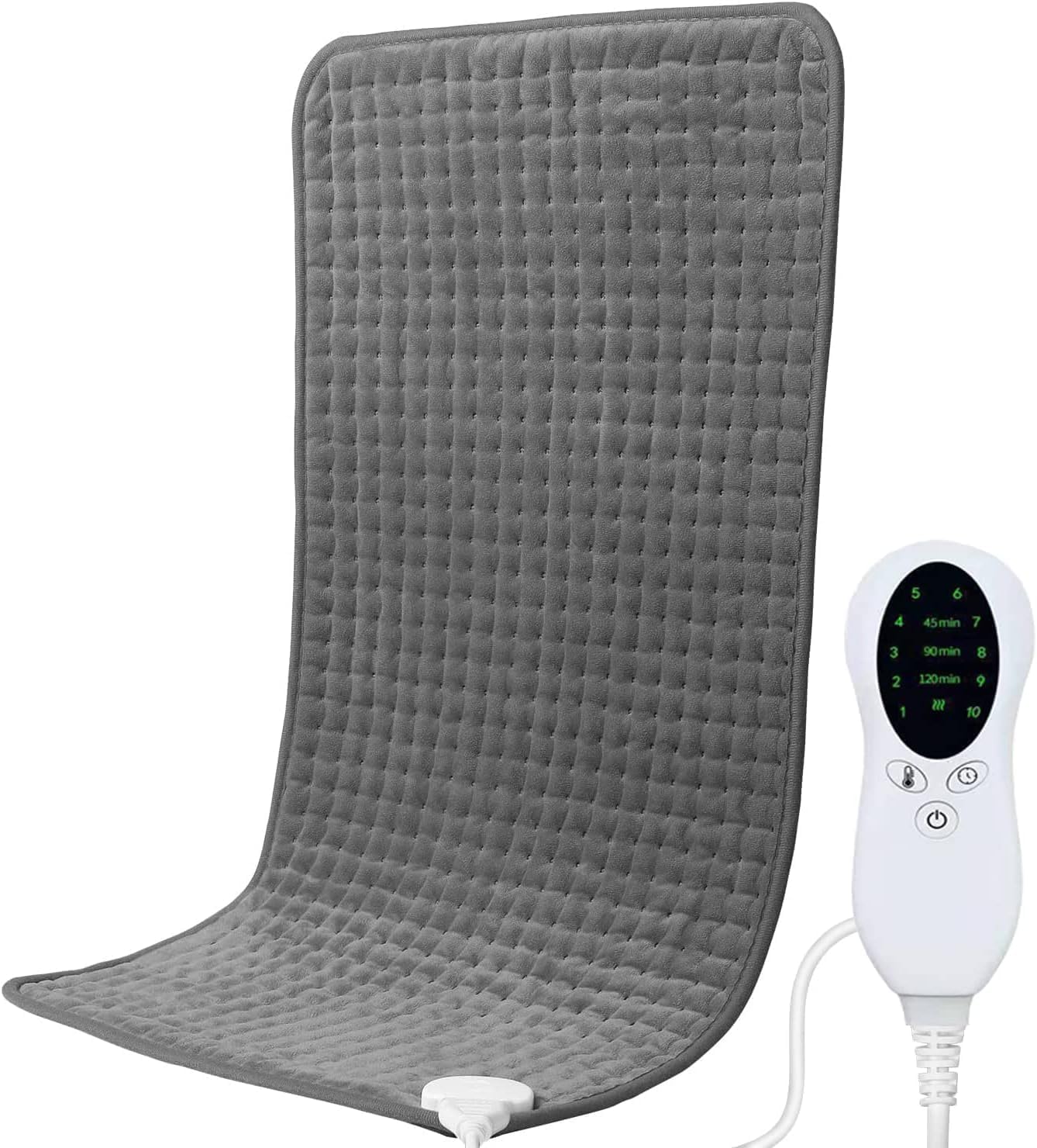YIGEEGOOD Electric Heating Pad for Therapeutic Pain Relief - Grey Cotton DEMO