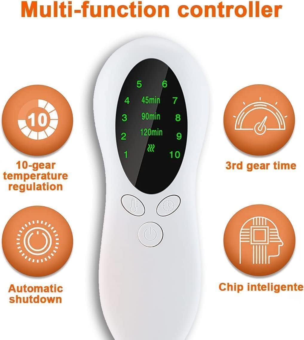YIGEEGOOD Electric Heating Pad for Therapeutic Pain Relief - Grey Cotton DEMO