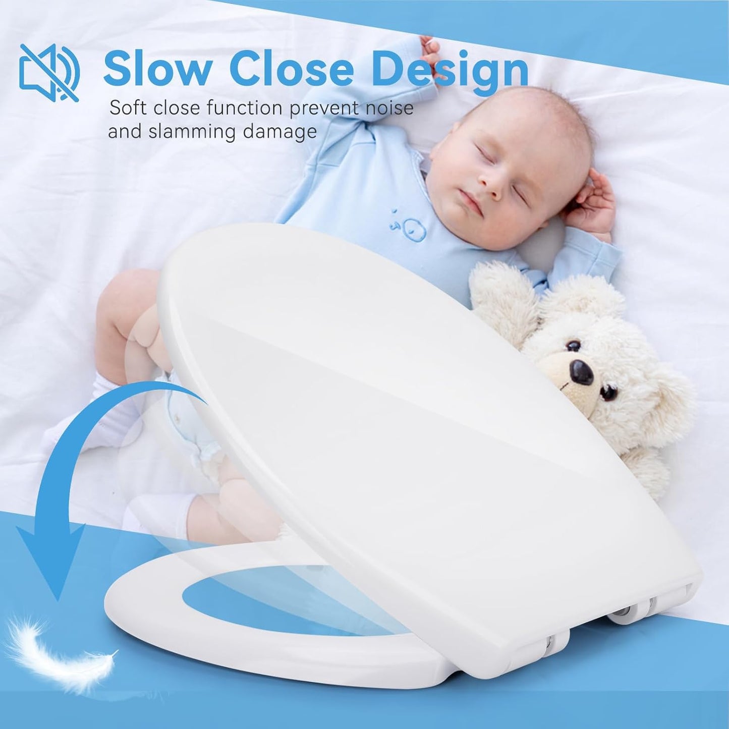 Kovizen Soft Close Toilet Seat, Oval Quick Release, Easy Clean, White NEW