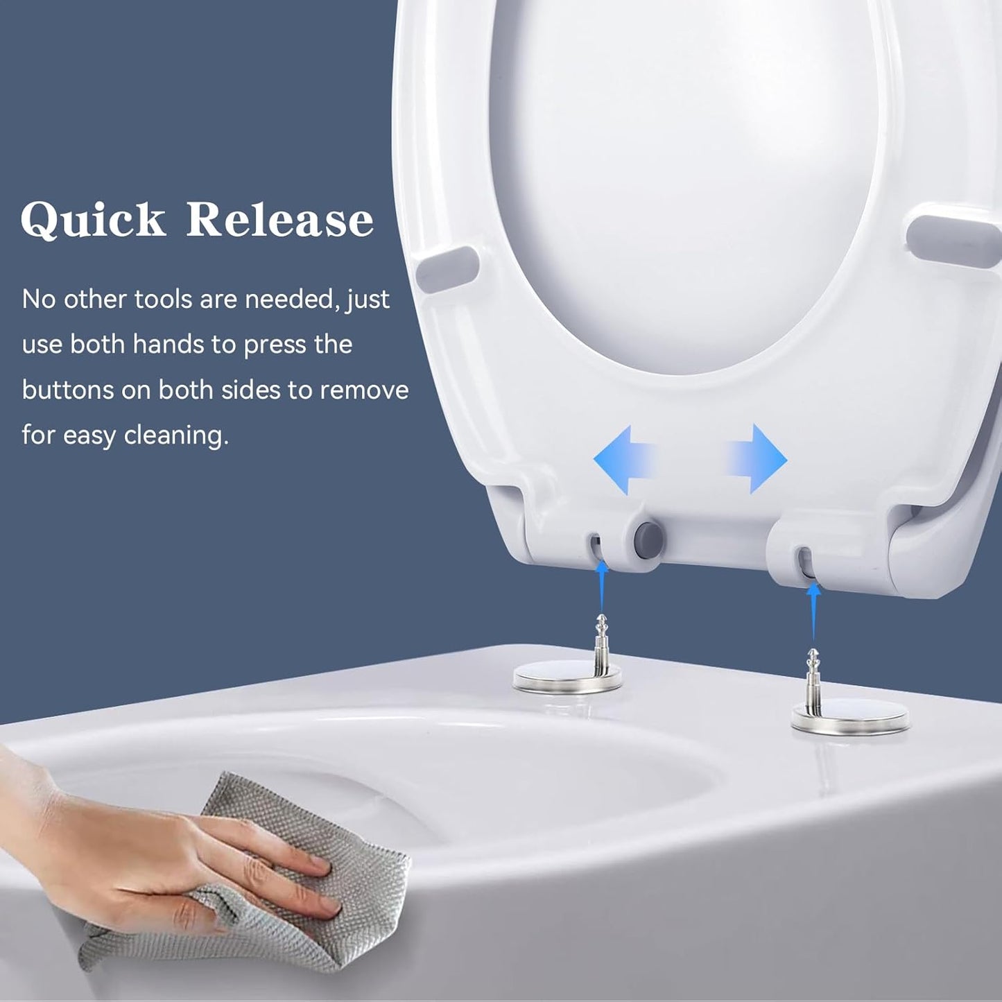 Kovizen Soft Close Toilet Seat, Oval Quick Release, Easy Clean, White NEW