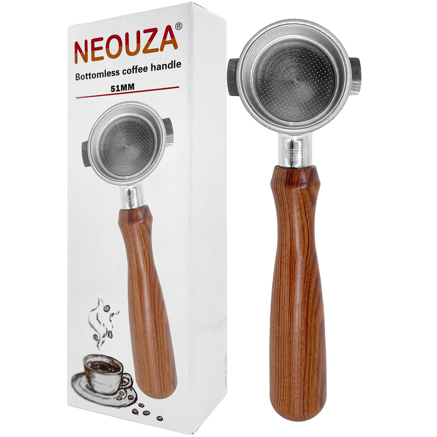 NEOUZA 51mm Bottomless Portafilter for Espresso Coffee Machines, Barista NEW