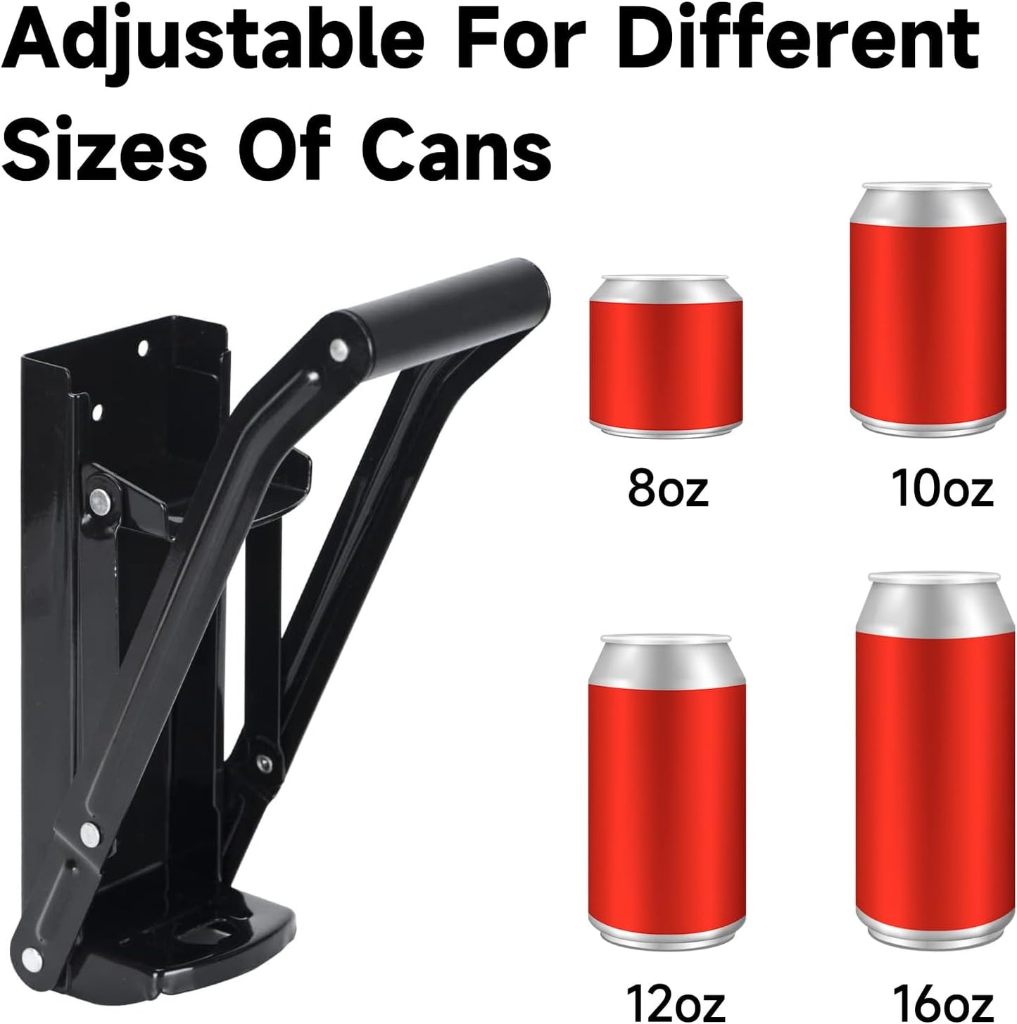 Sagreeny Heavy-Duty Metal Can Crusher with Bottle Opener Wall-Mounted DEMO