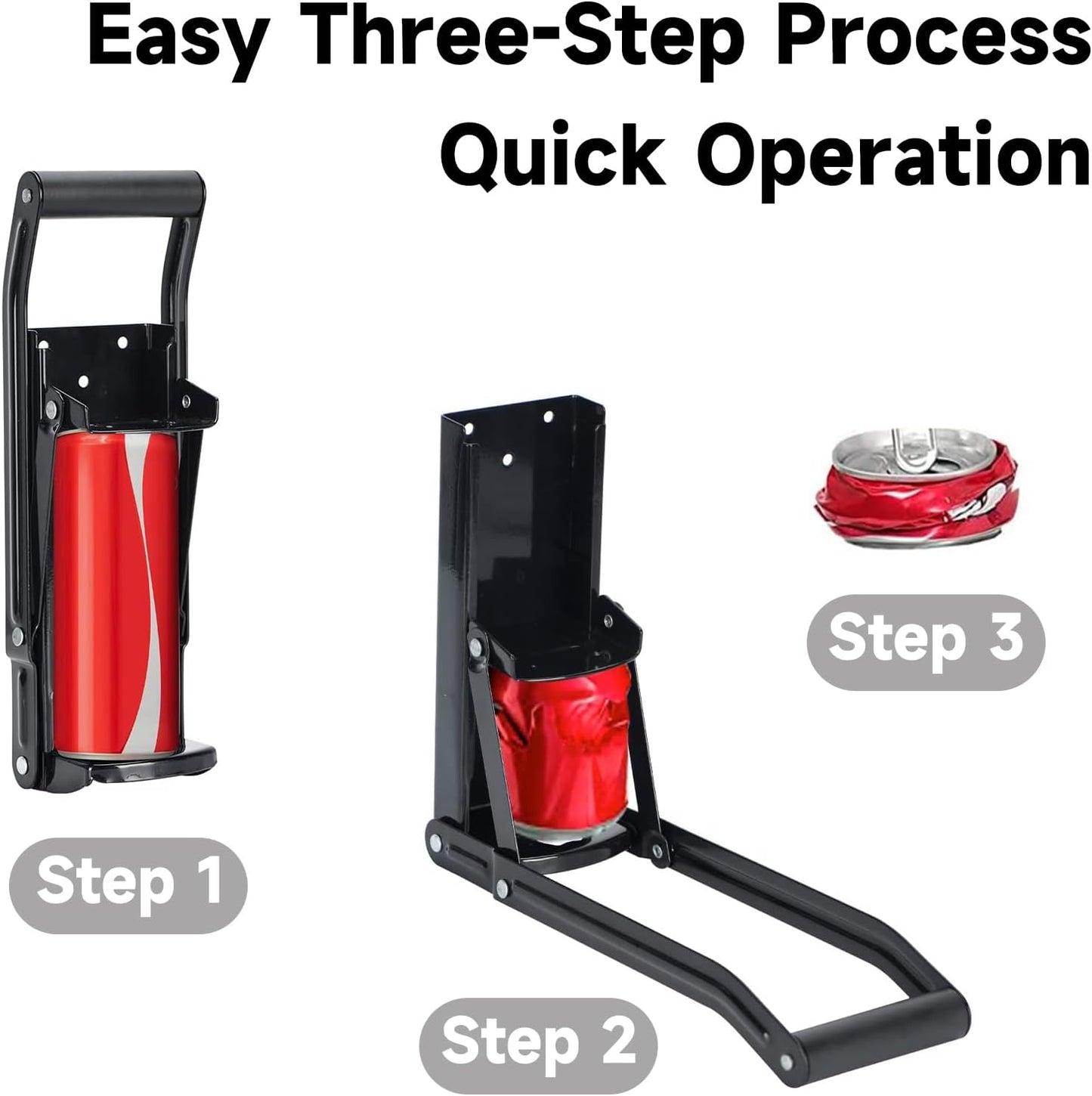 Sagreeny Heavy-Duty Metal Can Crusher with Bottle Opener Wall-Mounted DEMO