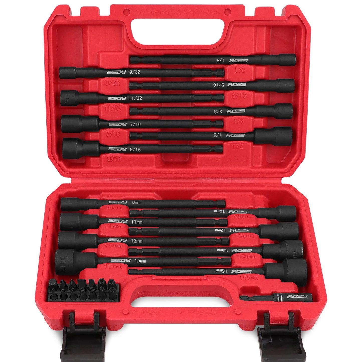 HORUSDY 31-Piece Tool Sets Magnetic Nut Driver Set, SAE & Metric Chrome DEMO